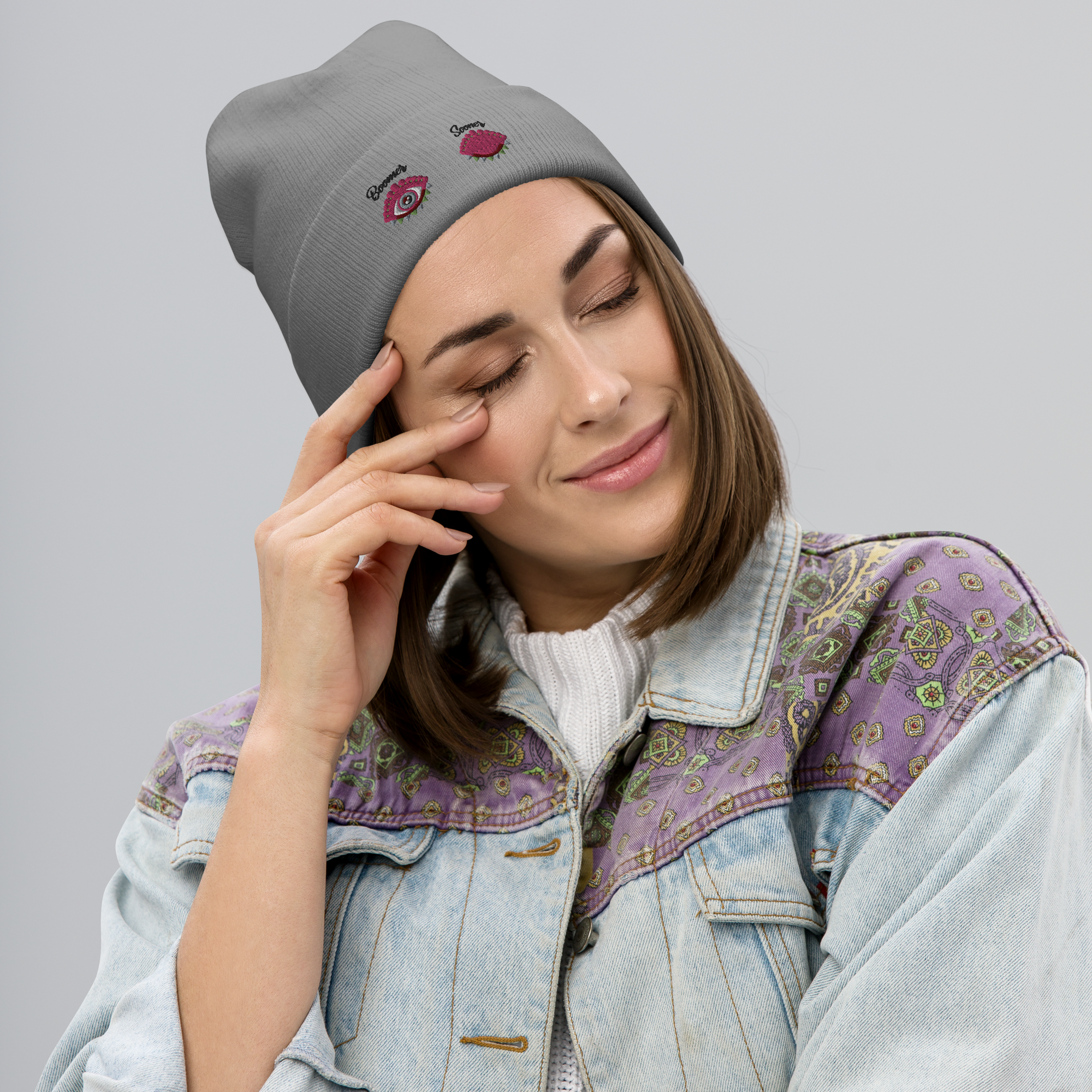 embroidered beanie